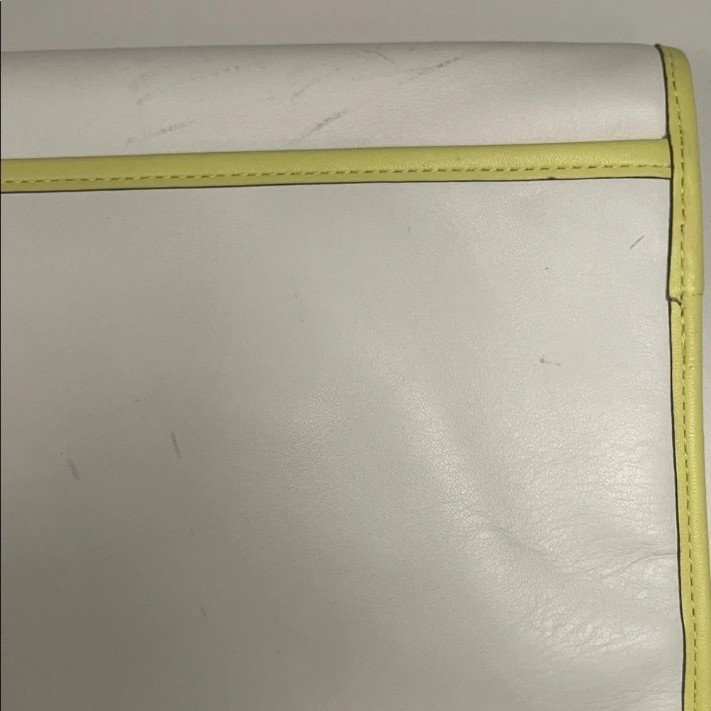 Coach White and Yellow Clutch / IPad bag